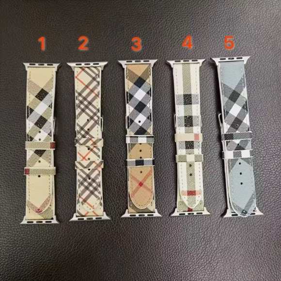 Leather Plaid Apple Watch Band 38/40/41/42/44 - Picture 3 of 16